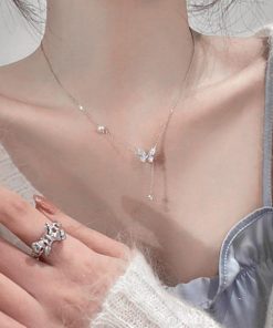 ネックレス | 蝶々チェーンネックレスレディース可愛い