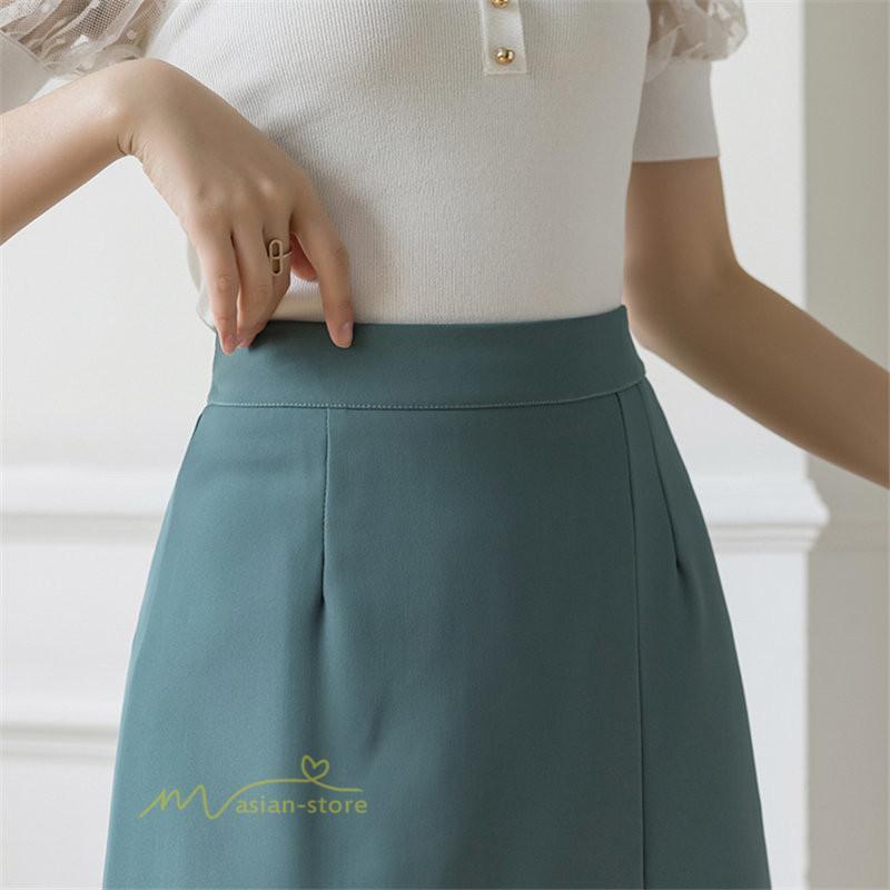 スカート | マーメイドボトムス レディース きれいめ 春 夏 無地 オフィス おしゃれ ミモレ丈 フォーマル 通勤 韓国風 ハイウエスト スリット エレガント 40代