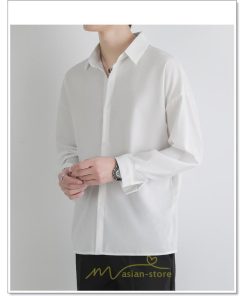 シャツ | メンズ トップス 長袖カジュアル開襟無地 白ビジネス 春 春服 秋 秋服 半袖 夏服 20代 落ち感 トレンド 30代 40代 50代