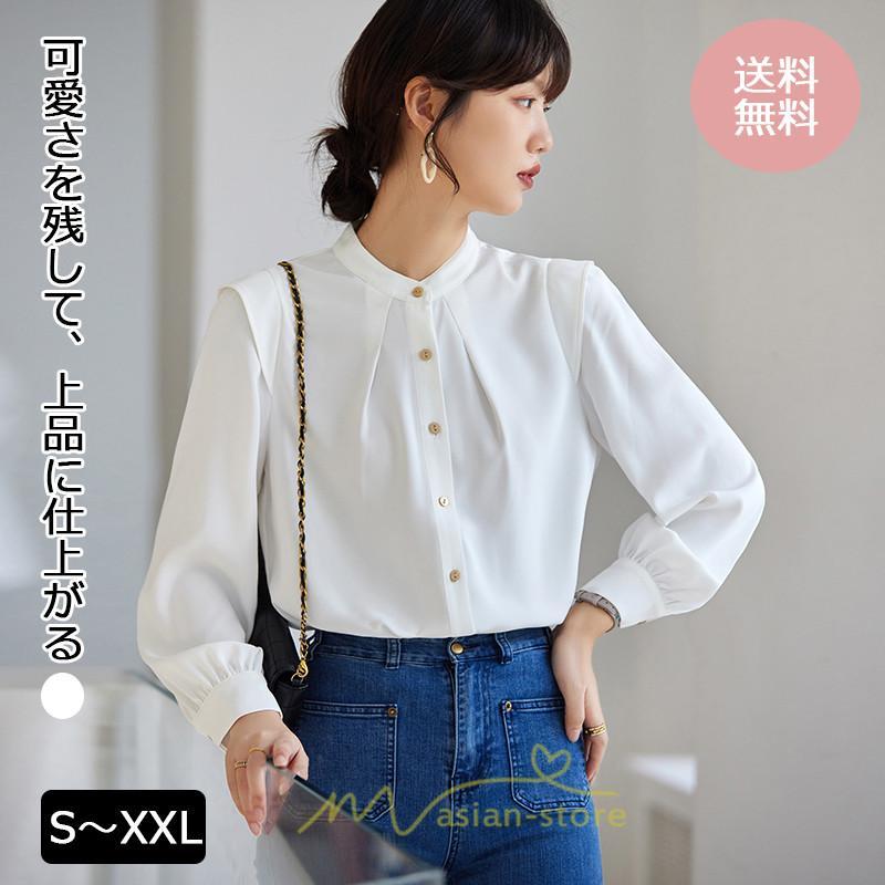 シャツ・ブラウス | ブラウス レディース 長袖 50代 白 シャツ ゆったり トップス きれいめ フォーマル 上品 フェミニン シフォン 高品質 20代 通勤 フォーマル 30代 40代 OL