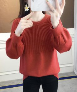 ニット・セーター | 求心編みニットトップスパフスリーブ 韓国
