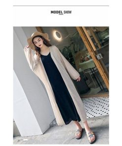 カーディガン | ロング薄手ニットレディーストップス 日焼け止め衣 UVカット 紫外線対策 長袖 前開き ゆったり 2020春夏 おしゃれ 透け感