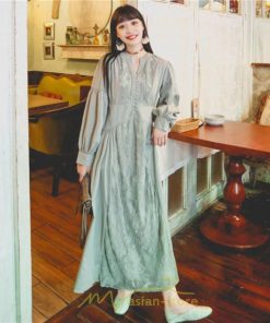 マキシ | ワンピース 春夏秋 着痩せる効果抜群 ロングワンピース マキシワンピース シフォン ビーチ 旅行 リゾート 刺繍 体型カバー レース 上品 レディース