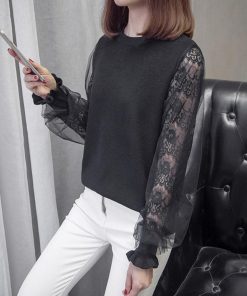 ニット・セーター | ニットセーター カットソー バルーン袖 袖チュール切り替え レディース 長袖 おしゃれ ニットトップス プルオーバー
