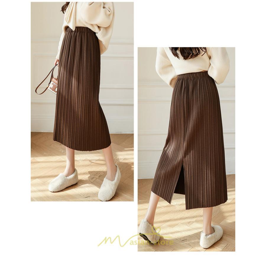 スカート | フレア レディース 40代 きれいめ おしゃれ 着痩せ 秋 冬 ボトムス ロング プリーツ20代 スリット Aラインゆったり 50代 30代
