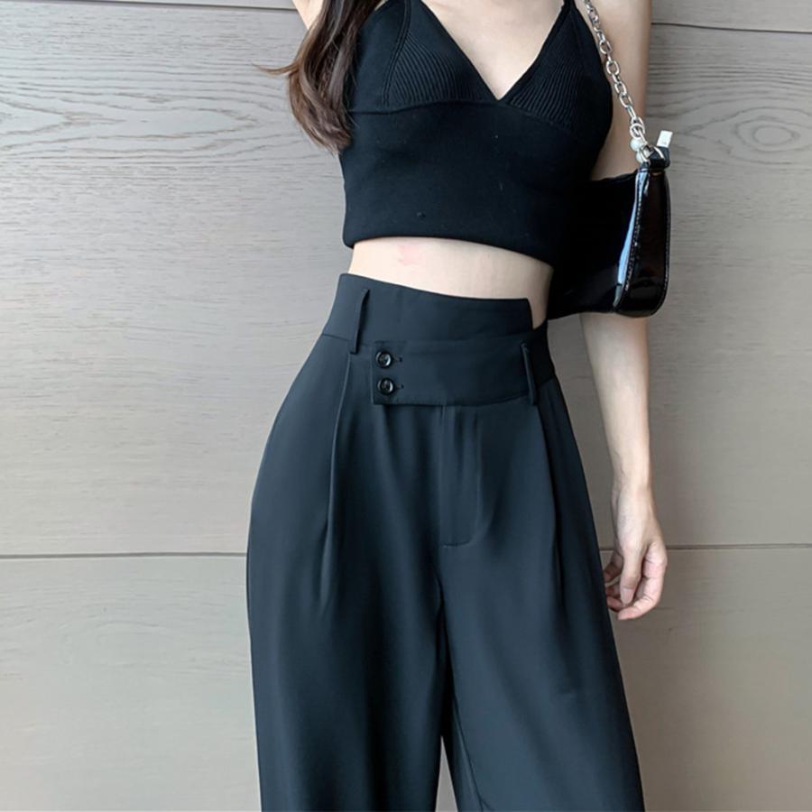 ワイドパンツ | ハイウエストレディース 無地