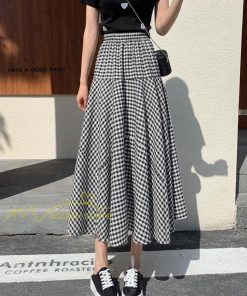 スカート | フレア フレアマキシ ロングコットン ウエストゴム マキシチェック柄 レトロ風 20代30代40代50代 通勤通学 カジュアル