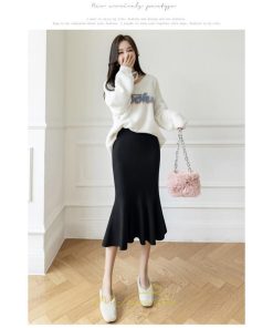 スカート | ロングレディース ウエストゴム きれいめ 会社 高身長 低身長 マーメイド 歩きやすい 着痩せ ニット 2022秋冬新作 セクシー 韓国ファッション 大人上品