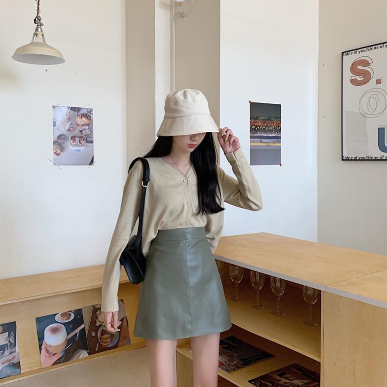 スカート | 13色pu台Aラインミニ秋冬タイトハイウエスト ヒップアップ 合皮レザー 裏地付き 無地 安全性 セクシー