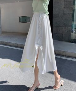 スカート | フレア ロング春物 レディース 春夏 リボン付き 蝶結び ウエストゴム 20代30代40代 通勤通学 カジュアル お出かけ 夏物 上品 着痩せ 着回し
