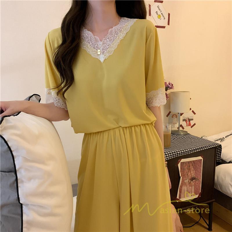 パジャマ ルームウェア | パジャマ レディース 夏 半袖 ルームウェア 涼しい 部屋着 ナイトウェア 寝間着 柔らかく軽い薄手の快適Tシャツパジャマ 部屋着 薄手パジャマ 上下セット