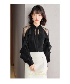 シャツ・ブラウス | ブラウス シャツ レディース 40代 春夏 オシャレブラウス レース 肩出しブラウス ドルマンスリーブ ブラウス トップス 通勤 体型カバー フォーマル 上品 黒