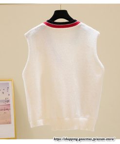 ベスト | ニットレディース トップス Vネック タンクトップ ノースリーブ 袖なし インナー ニット レイヤード風 20代30代 重ね着風 女ニット セーター