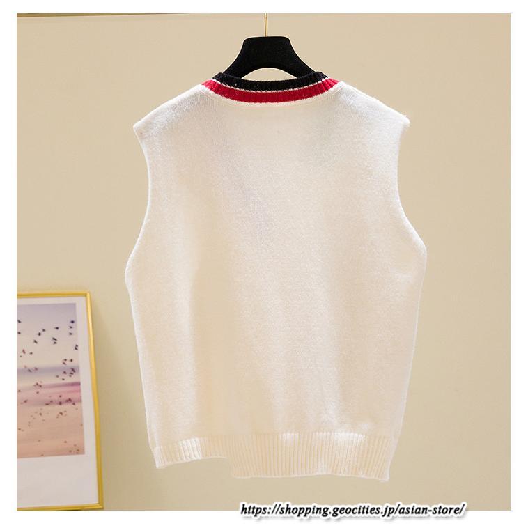 ベスト | ニットレディース トップス Vネック タンクトップ ノースリーブ 袖なし インナー ニット レイヤード風 20代30代 重ね着風 女ニット セーター