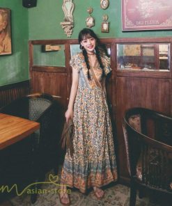 マキシ | 夏ワンピース ロングワンピース フレアワンピース 半袖 サマーワンピース 着痩せ レトロ 民族風 30代40代 旅行着 可愛い ゆったり ワンピース 20代 ビーチ