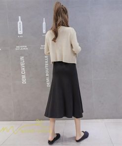 スカート | マタニティ ミディアム丈 マタニティウェア 無地 おしゃれ 可愛い マタニティウエスト調整 カジュアル 妊婦服 ウエスト調整 夏 きれいめ 春