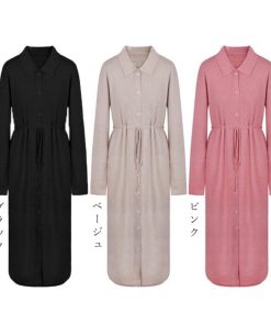 ワンピース | ロングワンピ シンプル 秋冬 体型カバー 40代 ニットレディース 無地 マキシ着やせ Vネック