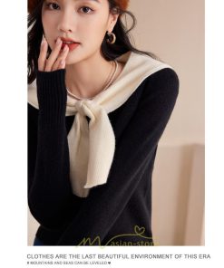 ニット・セーター | 長袖 ニット セーター Tシャツ レディース トップス 秋新作 ママ 人気 秋コーデ 激安 蝶結び 切り替え 2022新作 上品 可愛い オシャレ キレイめ 韓国風