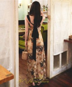 ミニ丈 | ロングワンピース ワンピース ロングワンピ レディース マキシ丈 ワンピ ノースリーブ Aライン 着痩せ 花柄 セクシー おしゃれ きれいめ 40代 30代 50代 夏