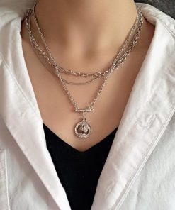 ネックレス | セット レディース ジュエリー ネックレス重ね付け シンプル シルバー アクセサリー チェーンペンダント