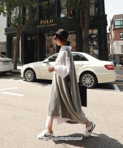 マキシ | ニットベストワンピース レディース 40代 秋冬 ワンピース Vネック ニットロングベスト ニットワンピース ゆったり ひざ下 オシャレ 韓国風 無地カジュアル