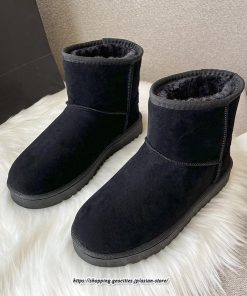 ブーツ | ムートンレディース ショートボア 防寒 暖かい 防風 裏起毛 軽量 冬 雪 カジュアル スノー痛くない 歩きやすい ファー