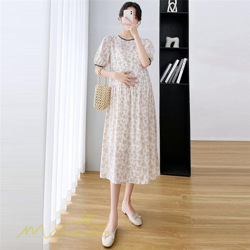 ワンピース | マタニティレディース 着痩せ 韓国風 小花柄 妊婦服 マタニティウェア 上品 大きいサイズ 夏服 Aラインお出かけ マタニティ