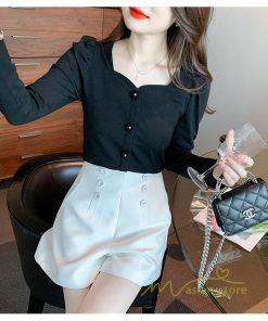 tシャツ・カットソー | ショート丈Tシャツ レディース 長袖Tシャツ カットソー タイト スリム 無地 トップス 綿 秋物 可愛い 小さい 通学通勤 20代30代 インナー 綿Tシャツ