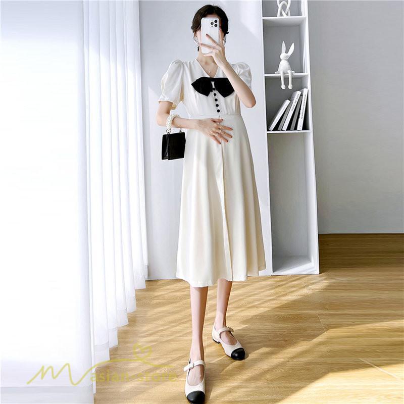 ワンピース | マタニティ妊婦服 フレア 夏新作 サマーマタニティウェア 上品 Aラインゆったり 妊婦 マタニティ シンプル お出かけ 着痩せ