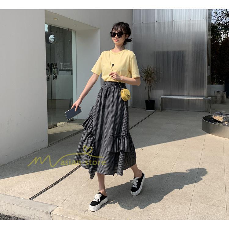 スカート | プリーツロング 春 夏 秋 マキシ 大きいサイズ フレアマキシプリーツ チェック柄 通勤通学 20代30代40代 不規則 フレア