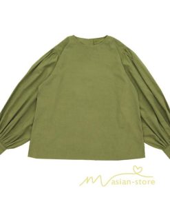 シャツ・ブラウス | 長袖ブラウス 綿100%ブラウス レディース シャツ 秋物 パフスリーブブラウス 無地 トップス 長袖 夏秋物 20代30代 可愛い ゆったりシルエット OL 大人