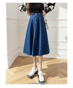 スカート | 送料無料 デニムロング丈 マキシ Aライン ロングゆったり 冬 レディース マキシ おしゃれ 大きいサイズ 着痩せ 激安 可愛い