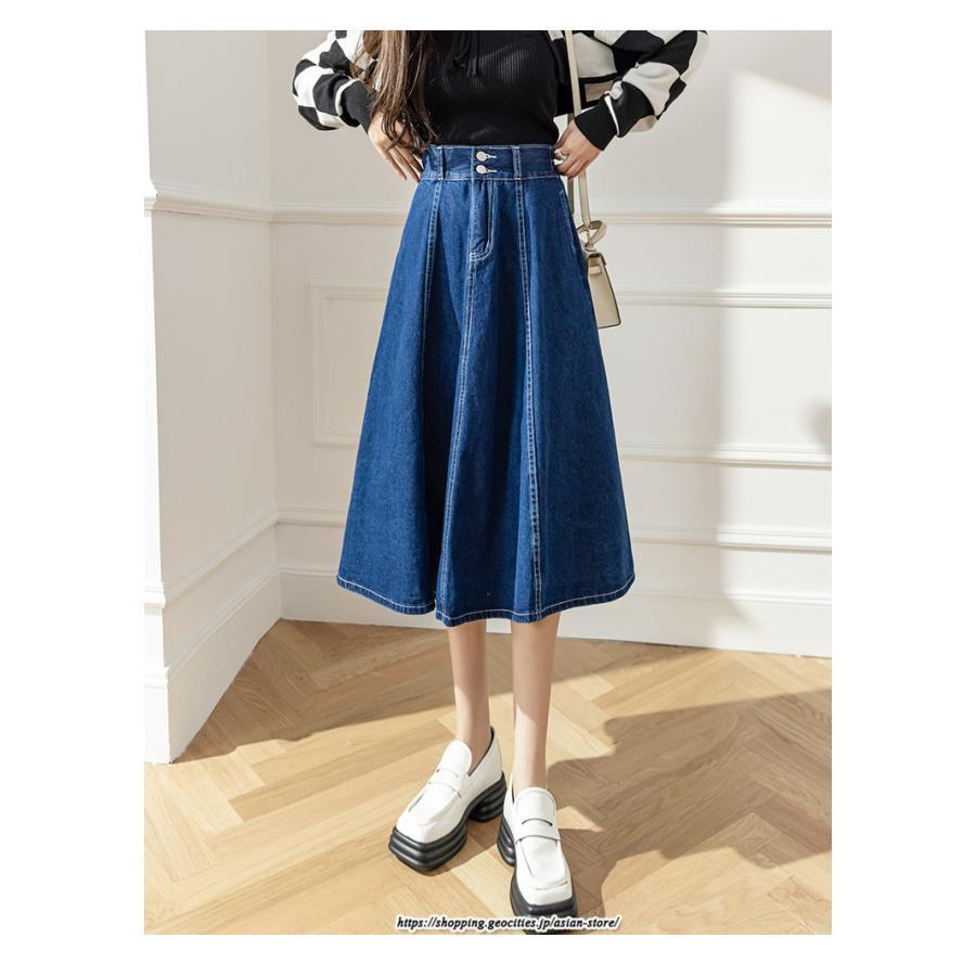 スカート | 送料無料 デニムロング丈 マキシ Aライン ロングゆったり 冬 レディース マキシ おしゃれ 大きいサイズ 着痩せ 激安 可愛い