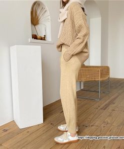 チノ・テーパード・ジョガー・スキニーパン | リブパンツ パンツ レディース ボトムス リブニット ニットパンツ ジョガーパンツ テーパードパンツ 長ズボン ウエストゴム 無地 ポケット 3色 秋冬 楽チン