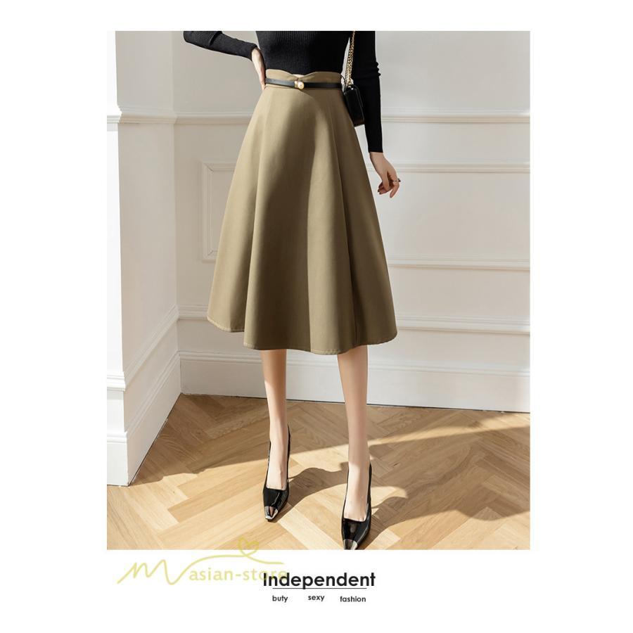 スカート | Aラインレディース 着痩せ 大人 カジュアル 秋冬コーデ 無地 40代 50代 大きいサイズ ひざ丈 膝丈 20代 ハイウエスト きれいめ 30代 大人