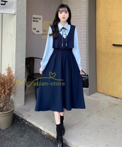 マキシ | ロングワンピース 秋物 レディース ミモレ丈 Aラインワンピース 切り替え フェイク レイヤード風 お呼ばれワンピース 30代40代 着やせ シャツカラー 重ね着風