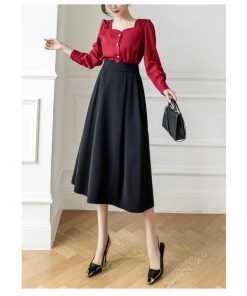 スカート | フレアレディース 秋 冬 秋冬 ミモレ丈 ロング丈 きれいめ 30代 40代 50代 着やせ 上品 脚長効果 Aライン 知的 通勤OL オシャレ