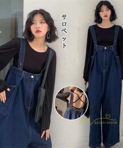 オーバーオール サロペット | オーバーオール レディース デニムサロペット サロペットパンツ 秋服 ボトムス オールインワン ゆったり 通勤通学 ガウチョパンツ ワイドパンツ サロペット