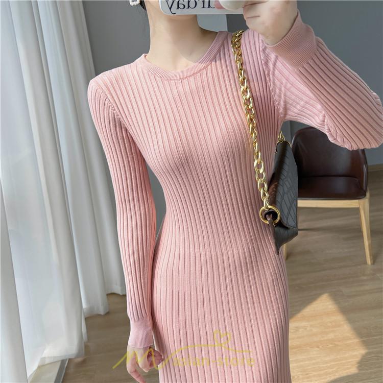 ニットワンピース | ロングワンピース ワンピース レディース ロング丈 秋 冬 マーメイド 着痩せ セクシー 足細効果 韓国風 20代30代40代50代 フェミニン