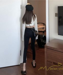 ジーンズ、デニム | デニムパンツ デニム スキニーデニム レディース ジーンズ レディースファッション  春 ハイウエスト 夏 ボトムス デニムズボン ストレッチ効く