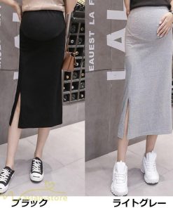 スカート | Aラインマタニティウェア 着痩せ レディース 着痩せ 上品 大きいサイズ 裾口スリット 産前 妊婦 薄手 サマー 日常 夏服 マタニティお出かけ