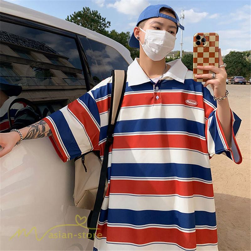 Tシャツ | ポロシャツ メンズ ボーダー 半袖シャツ カットソー メンズゆったり カジュアル 夏新作 おしゃれ ポロ サマーシャツ カッコウイイ 夏 プレゼント 上品