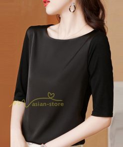 ｔシャツ・カットソー | トップス Tシャツ レディース 春 夏 秋 半袖 クルーネック 無地 プルオーバー オシャレ Tシャツ 着痩せ 20代30代40代50代 上品 お出かけ カジュアル エレガント