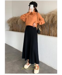 スカート | ロングレディース ニット ハイウエスト Aライン 着痩せ 秋冬新作 あったか 部屋着 おしゃれ ニット 外出 韓国ファッション 可愛い おうち時間