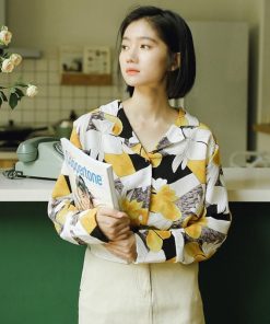 在庫ある | ブラウスレディースシャツ ファッションシャツ プリント花柄シャツブラウス 長袖 Vネック 春夏秋衣装 通学通勤 おしゃれ 着痩せ OL 体型カバー ゆったり 薄手