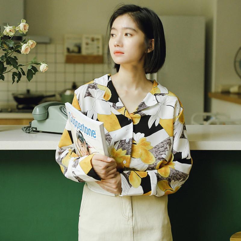 在庫ある | ブラウスレディースシャツ ファッションシャツ プリント花柄シャツブラウス 長袖 Vネック 春夏秋衣装 通学通勤 おしゃれ 着痩せ OL 体型カバー ゆったり 薄手