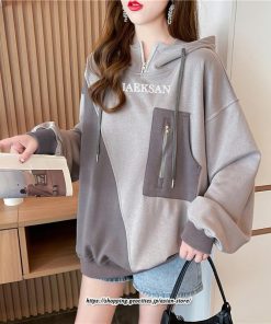パーカー | トップス レディース 長袖 フード付き スウェット プルオーバー トレーナー 裏起毛 ゆったり 切り替え 大きいサイズ カジュアル 体型カバー