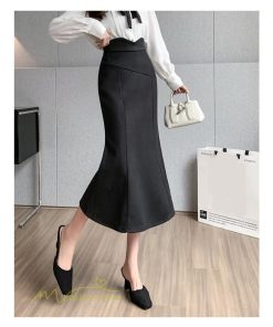 スカート | レディース フィッシュテール秋冬コーデ フレア AラインOL ビジネス カジュアル 大きいサイズ XL 20代 ラシャ 40代 上品 30代