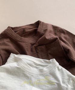 衣装 服 | 子供服 子ども服 こども服 キッズ 長袖tシャツ 女の子 男の子 長袖 トップス ロンT クルーネック コットン 高品質 保育園 胸ポケット シンプル 無地 可愛い