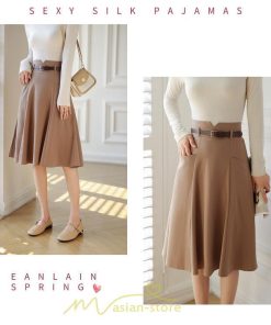 スカート | 膝丈 フレアレディース 春 夏 春夏 黒 シンプル ひざ丈 無地 ミモレ丈 カーキ 秋 冬 お洒落 通学 オールシーズン 通勤 上品 キレイめ